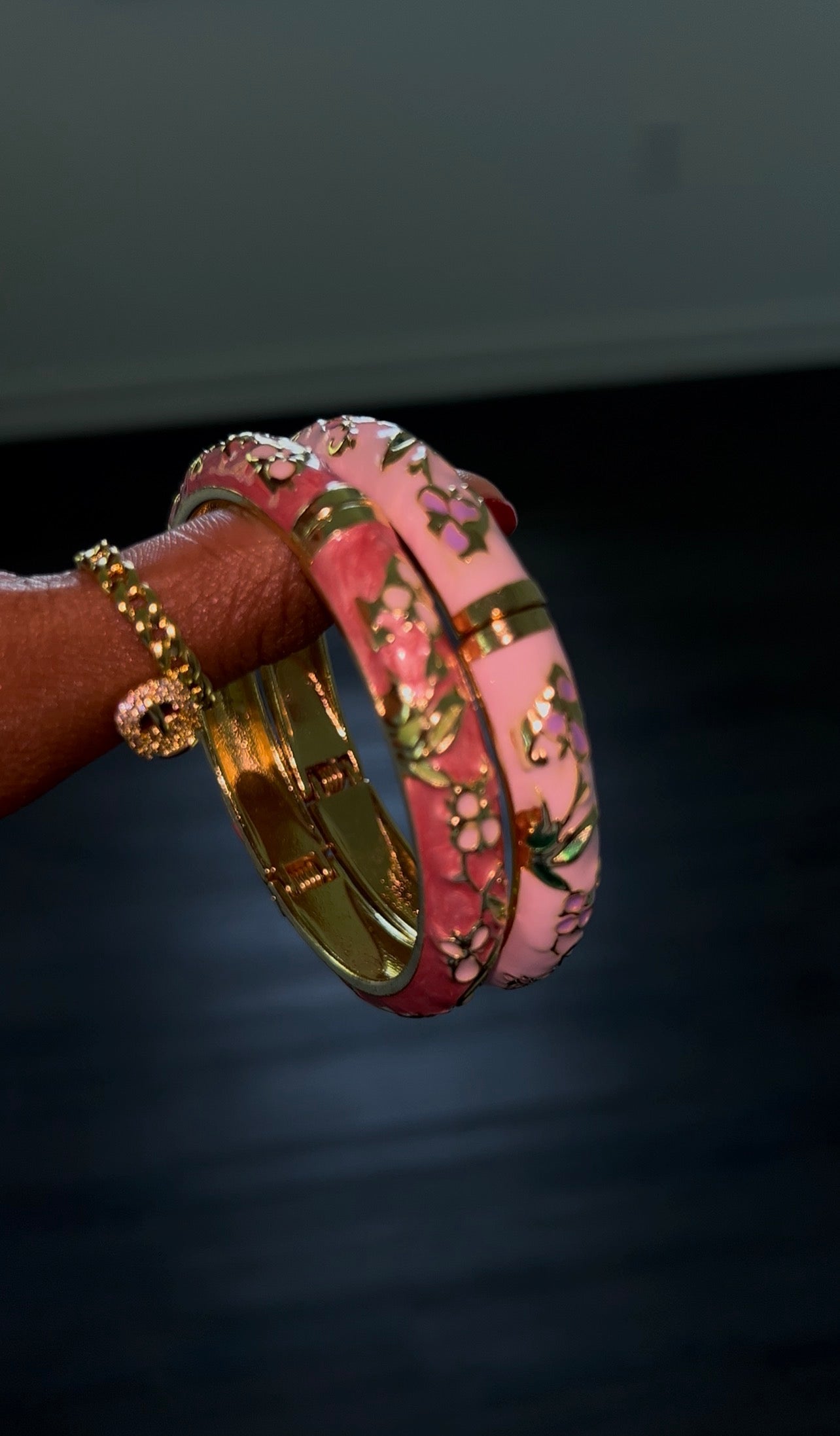 Blush floral bangle
