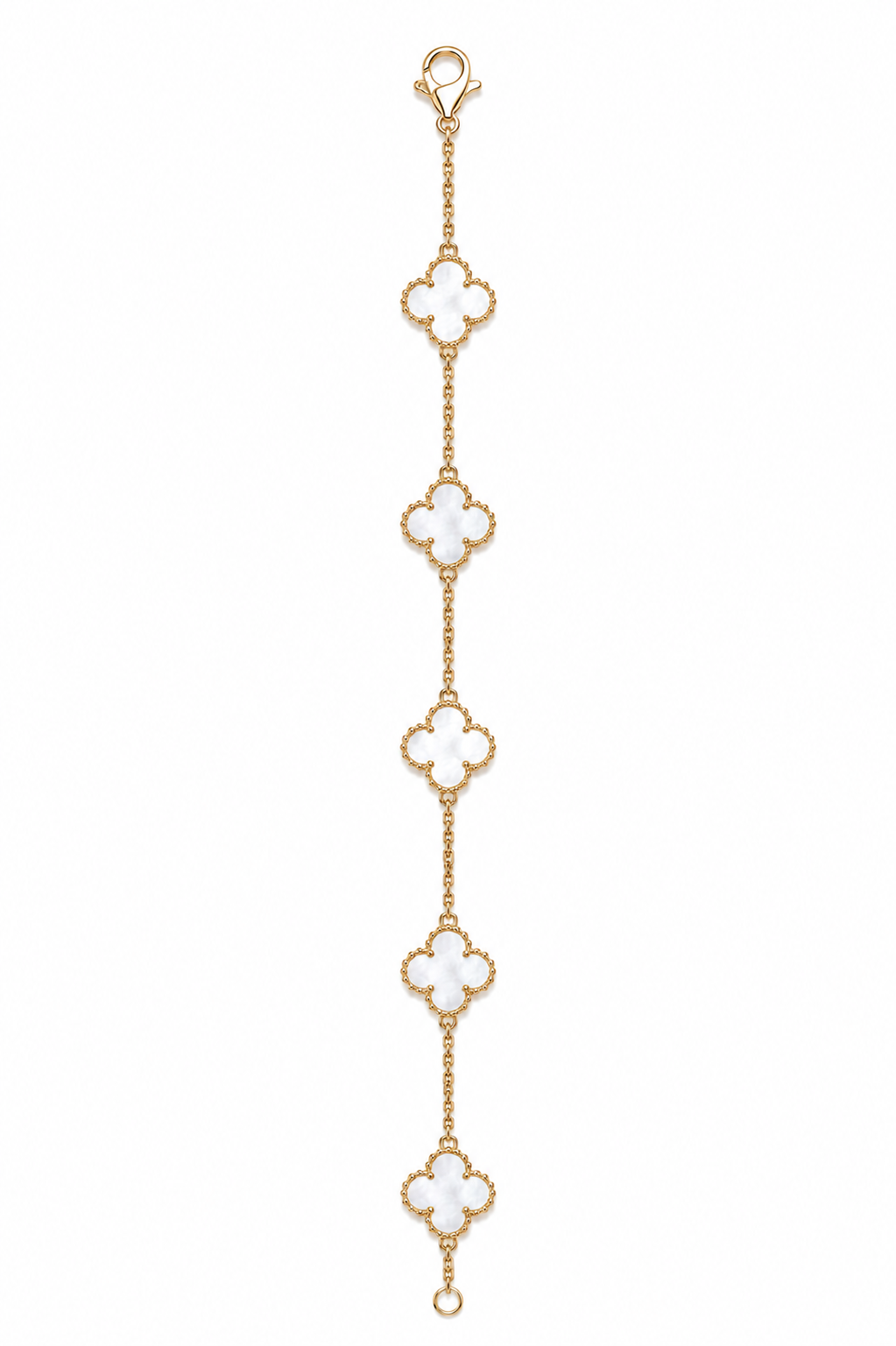 lucky girl clover bracelet (white)