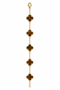 lucky girl clover bracelet (brown/gold)